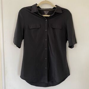 Exofficio Women's Travel Shirt- Black Short Sleeve Button-Down